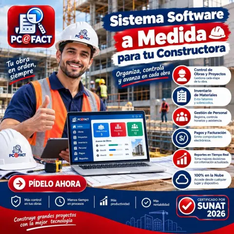 Sistema Software a Medida para tu Constructora — oferta PCEFACT PERU